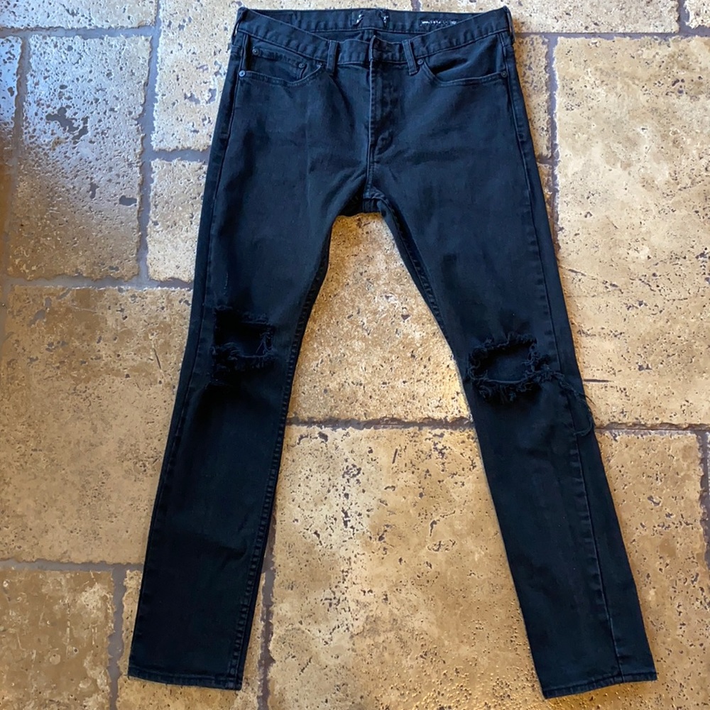 PacSun Skinny Distressed Black Jeans 32x32